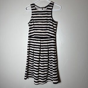 THML Dress Womens Sm Striped Black Cream Fit And Flare Career Office